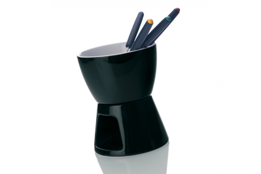 Maxwell and Williams White Basic Coupe Fondue 2 dílné černé