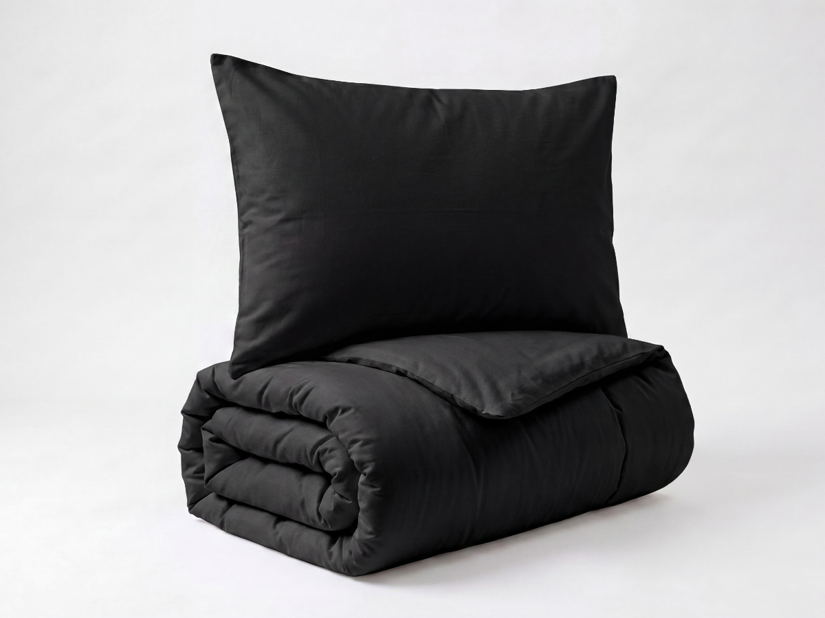Brotex Prodloužené povlečení Satén 140x220, 70x90cm černá