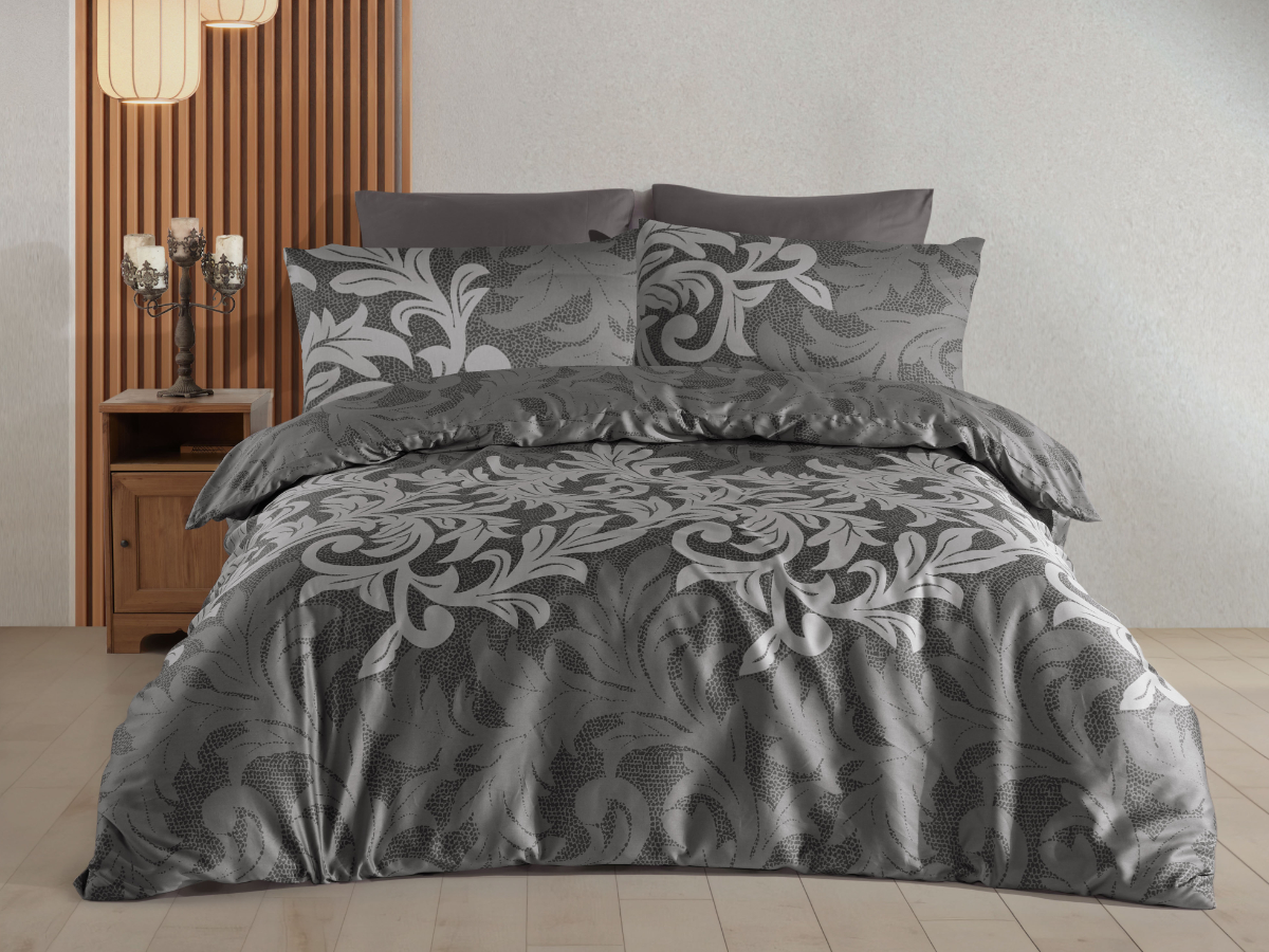 Brotex Francouzské povlečení Satén 220x200, 70x90cm Karen grey