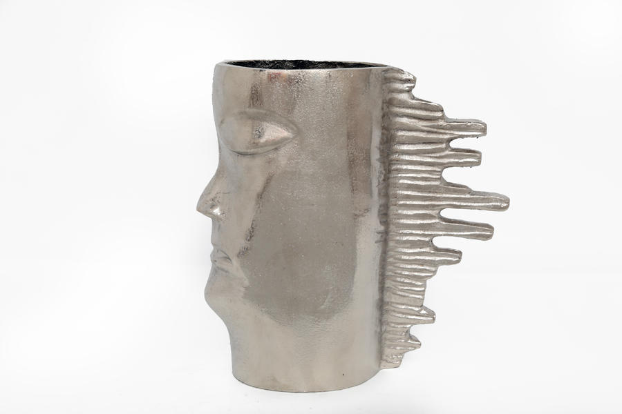 Váza HEAD, 29cm, stříbrná, SIL