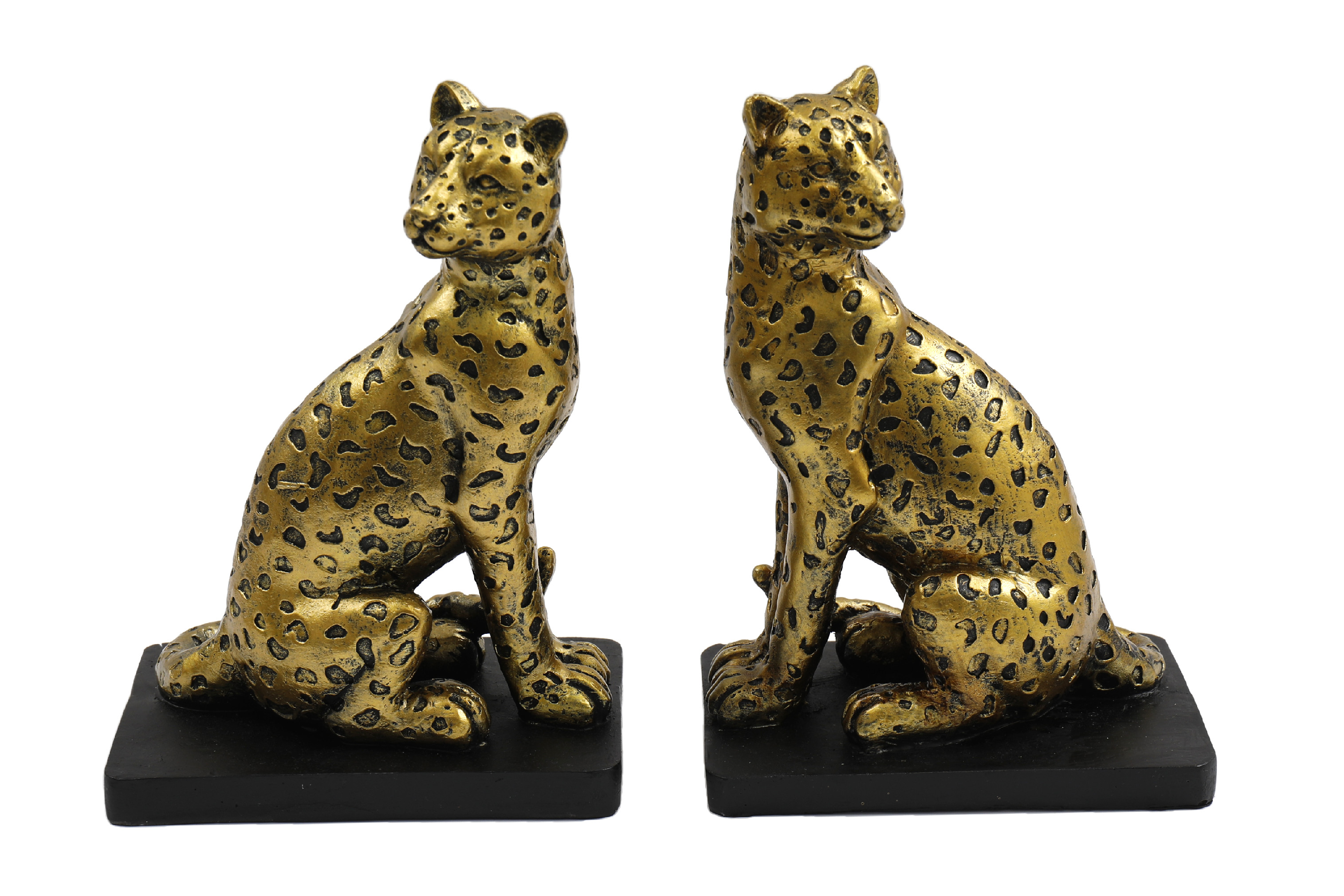 SET 2 ks - zarážka knih LEOPARD, zlaté, SIL