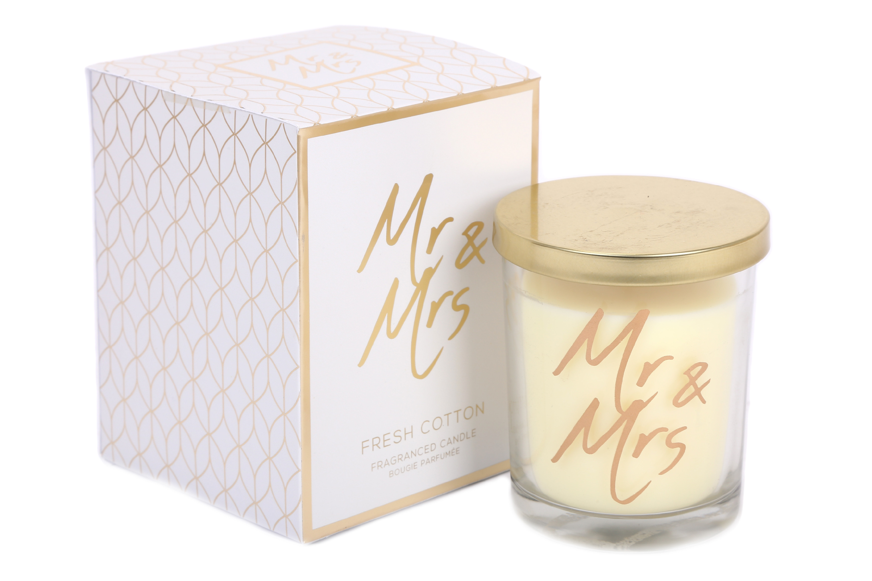 Svíčka MR & MRS, 9x10 cm, SIL