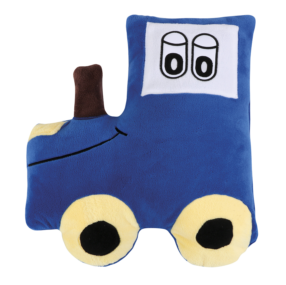 Brotex Tvarovaný polštářek modrý traktor