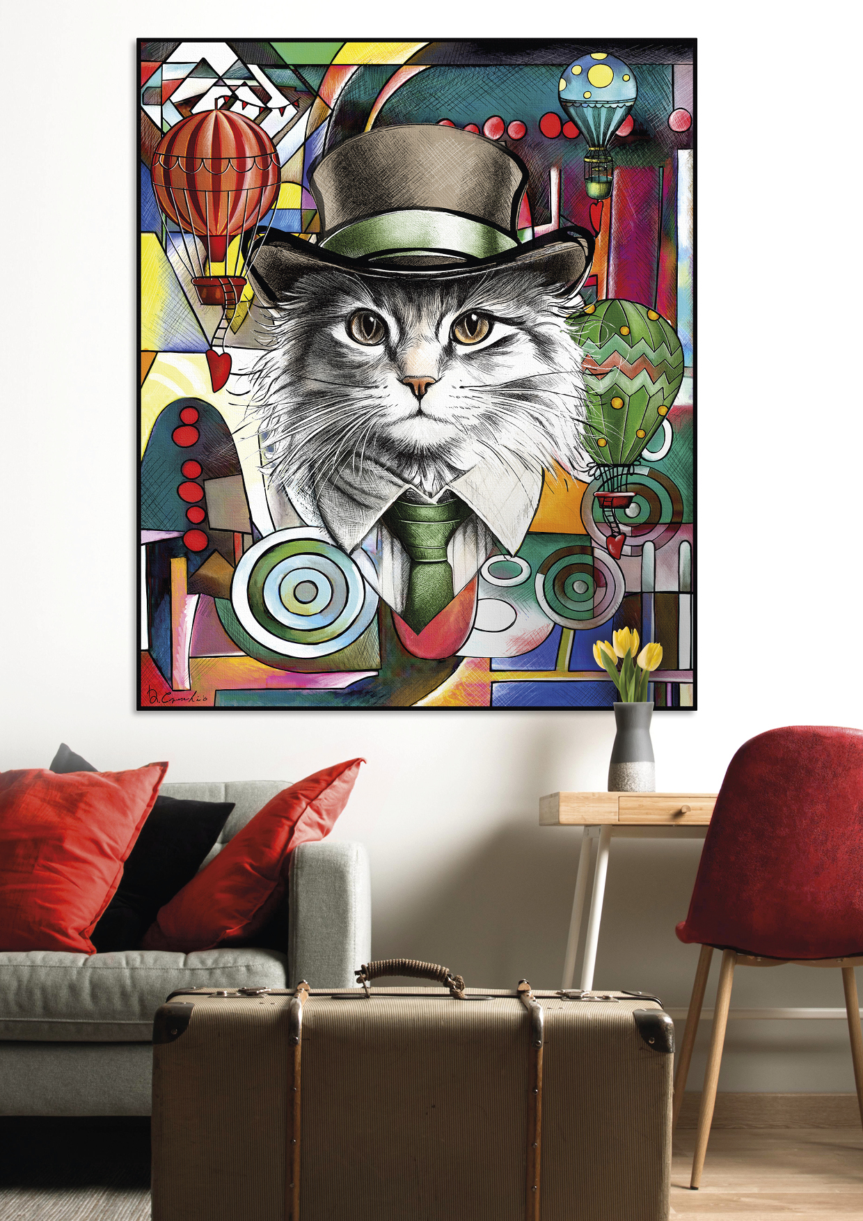 Egan Obraz HUMAN ESSENCE KOČKA „Nezávislost“ – 80×100 cm