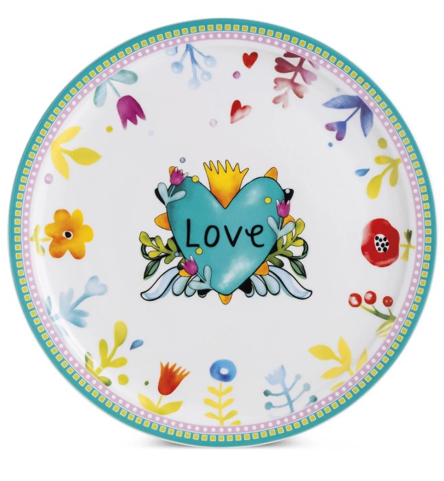 EGAN Love Turquoise Dortový Talíř ⌀31 cm