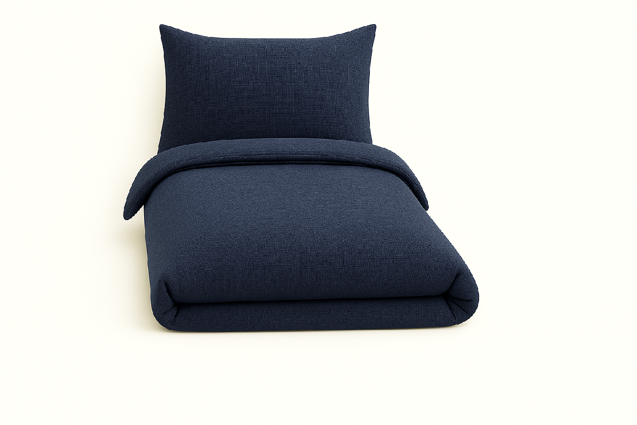 Mušelínové povlečení 140x220, 70x90 cm tmavě modré