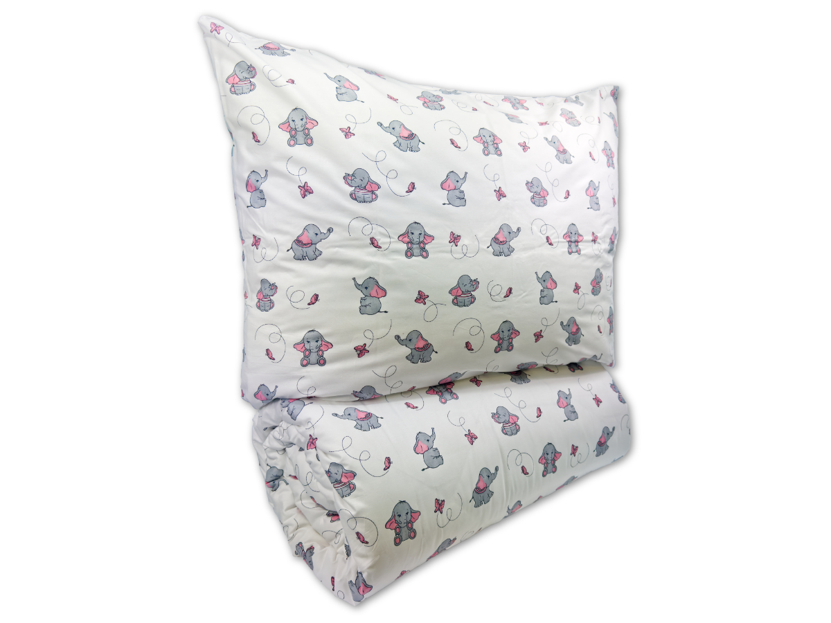 Krepové dětské povlečení 140x200, 70x90cm Slůně šedé