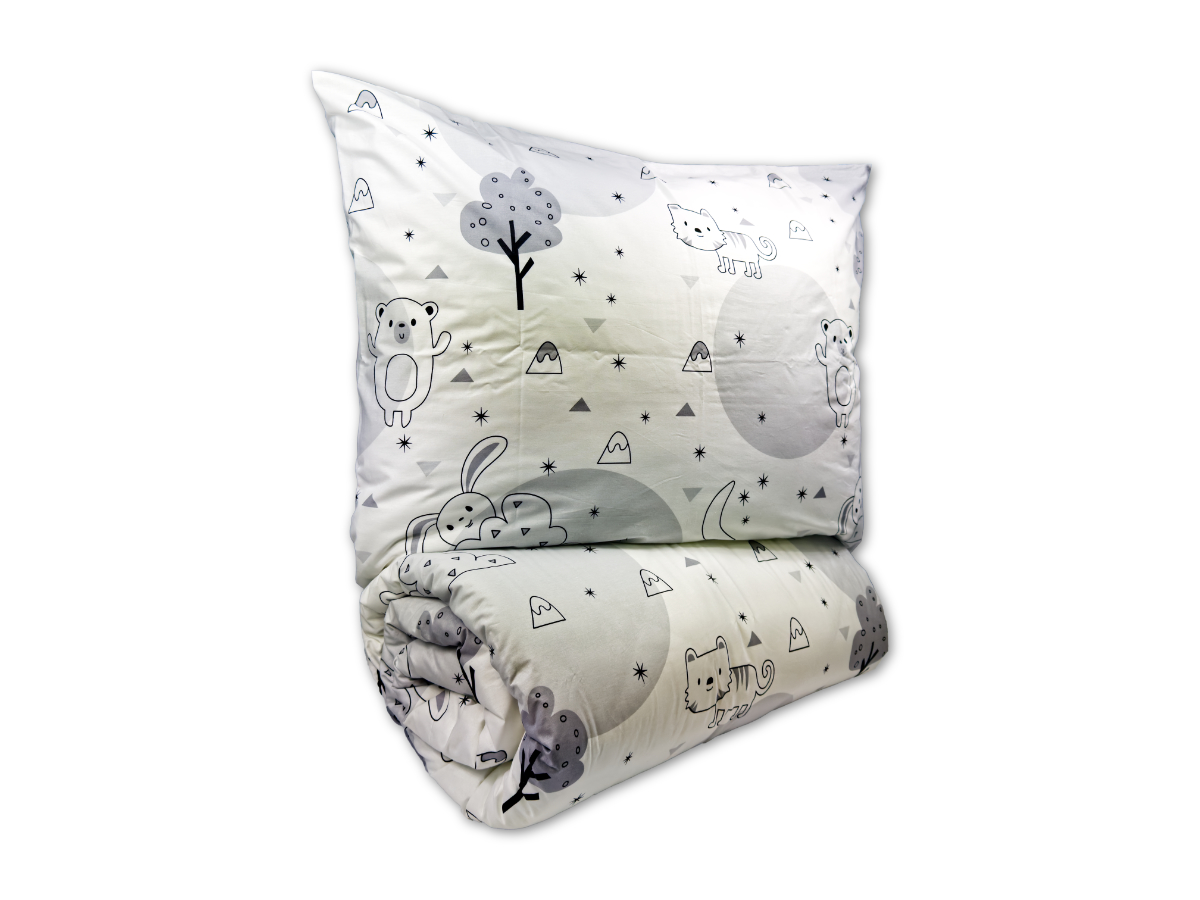 Krepové dětské povlečení 140x200, 70x90cm Zvířátka v zahradě