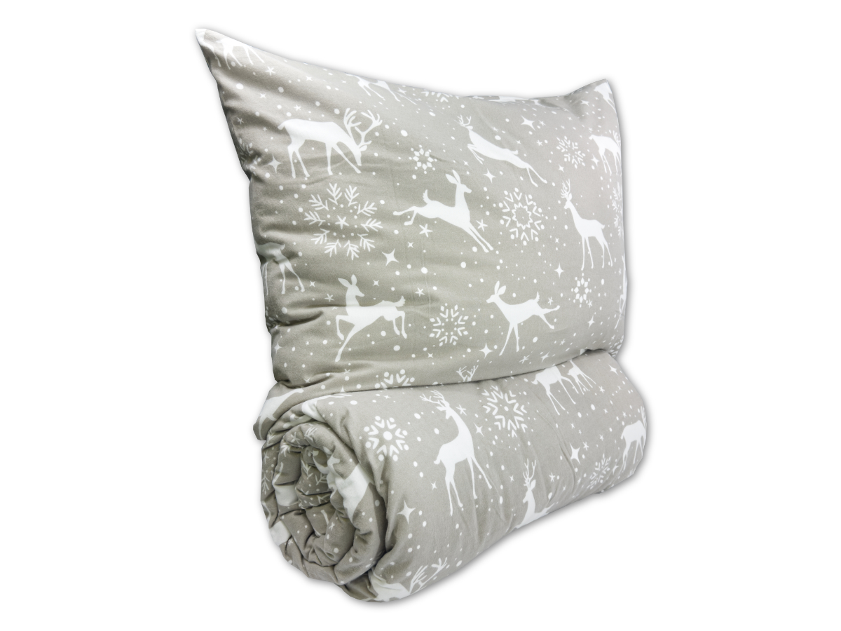 Flanelové francouzské povlečení 200x200, 70x90 Escama grey