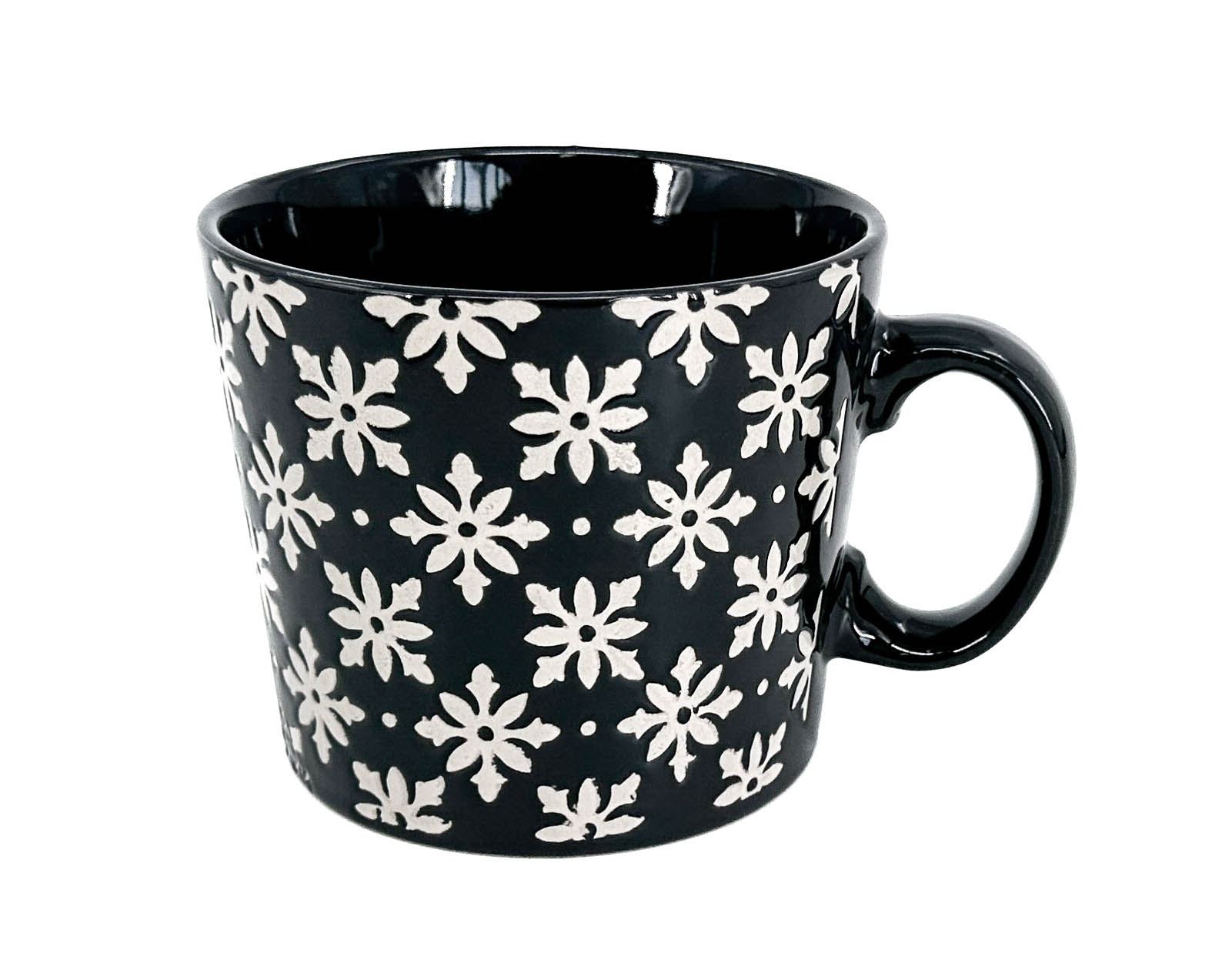 Clay Hrnek Art 600 ml, tmavěšedá/béžová kytka