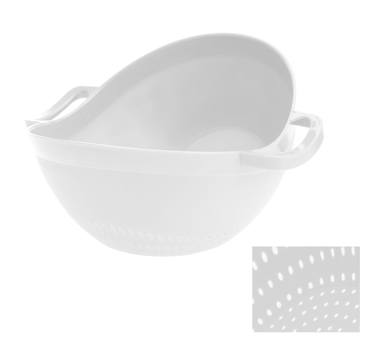 H&L Cedník s ušima 22cm, bílý