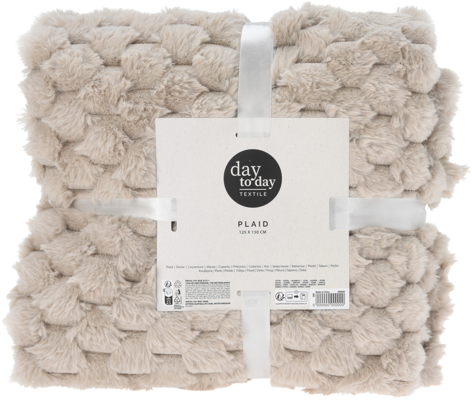 H&L Deka / přehoz Bumpy 150x125 cm, béžová