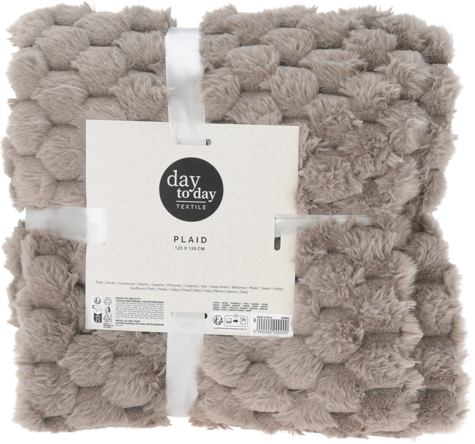 H&L Deka / přehoz Bumpy 150x125 cm, taupe