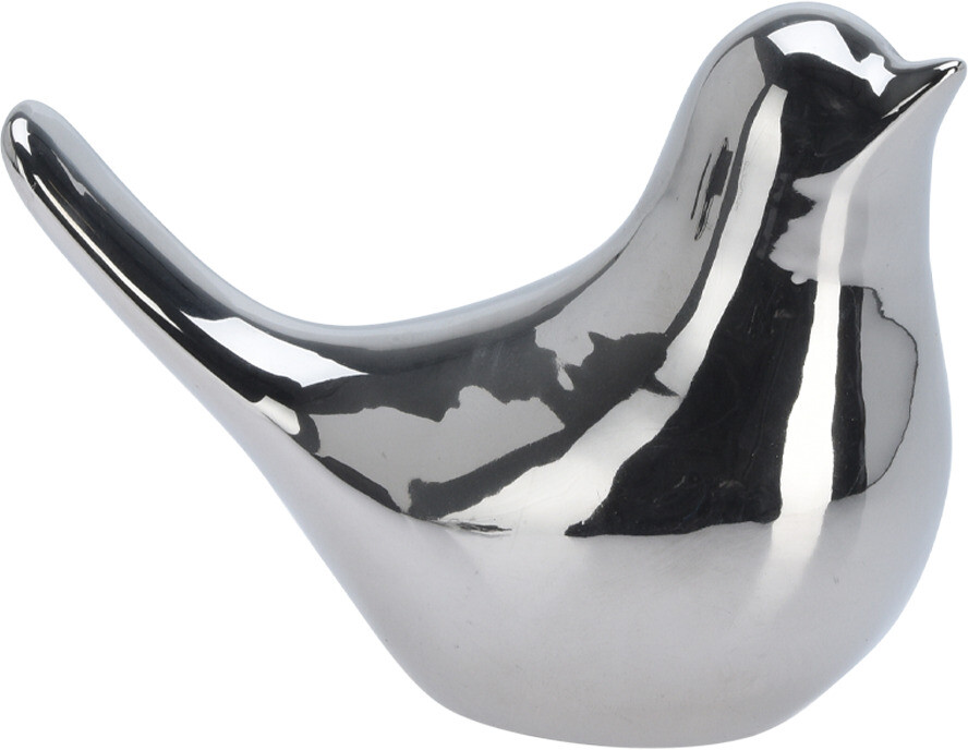 H&L Dekorace Bird 10cm, stříbrná, pohled napravo