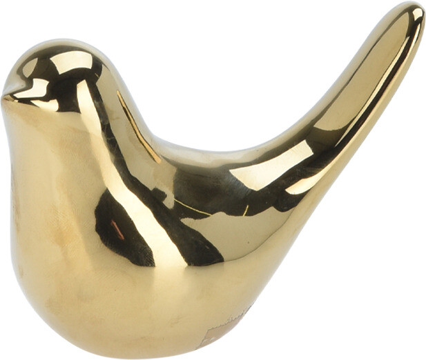 H&L Dekorace Bird 10cm, zlatá, pohled nalevo