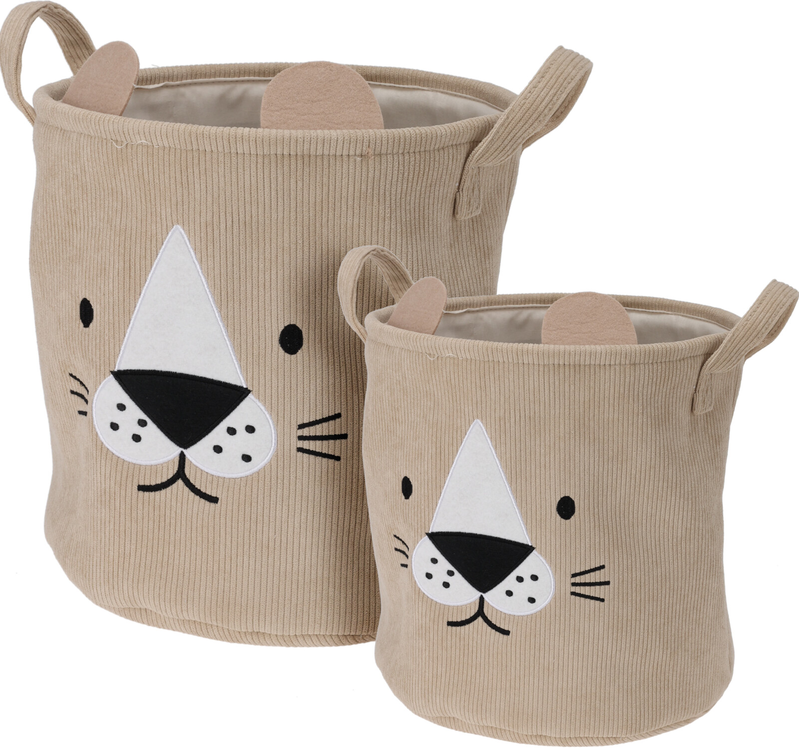 H&L Dětský úložný koš Lev, set 2ks, béžová