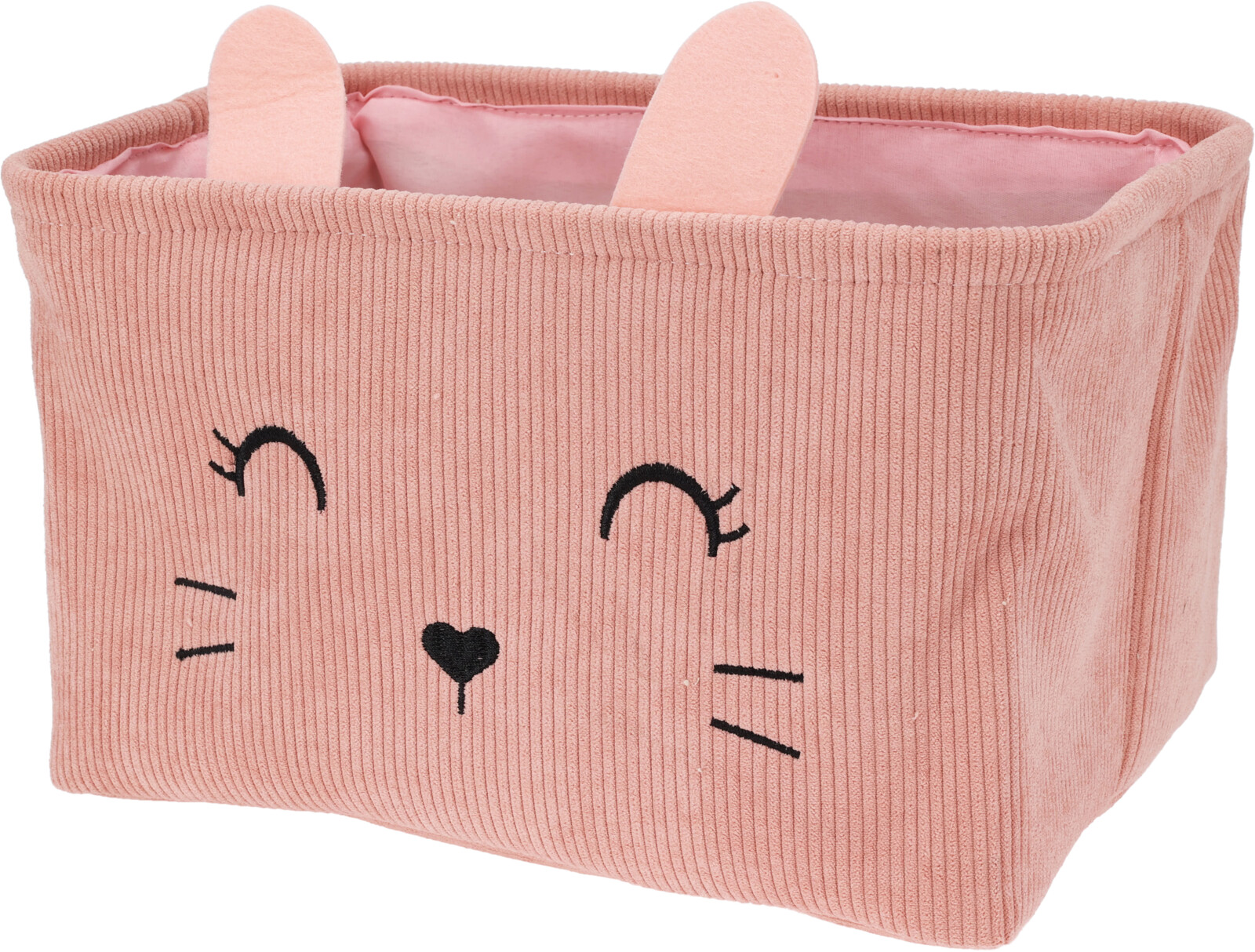 H&L Dětský úložný košík Králík, 30x20x16 cm, manšestr, růžová
