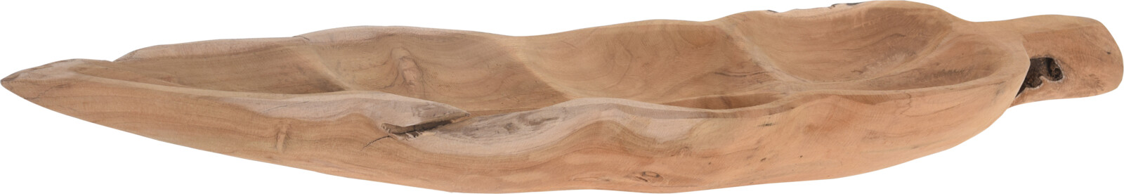 H&L Dřevěná dekorační mísa LEAF, 60cm, teak