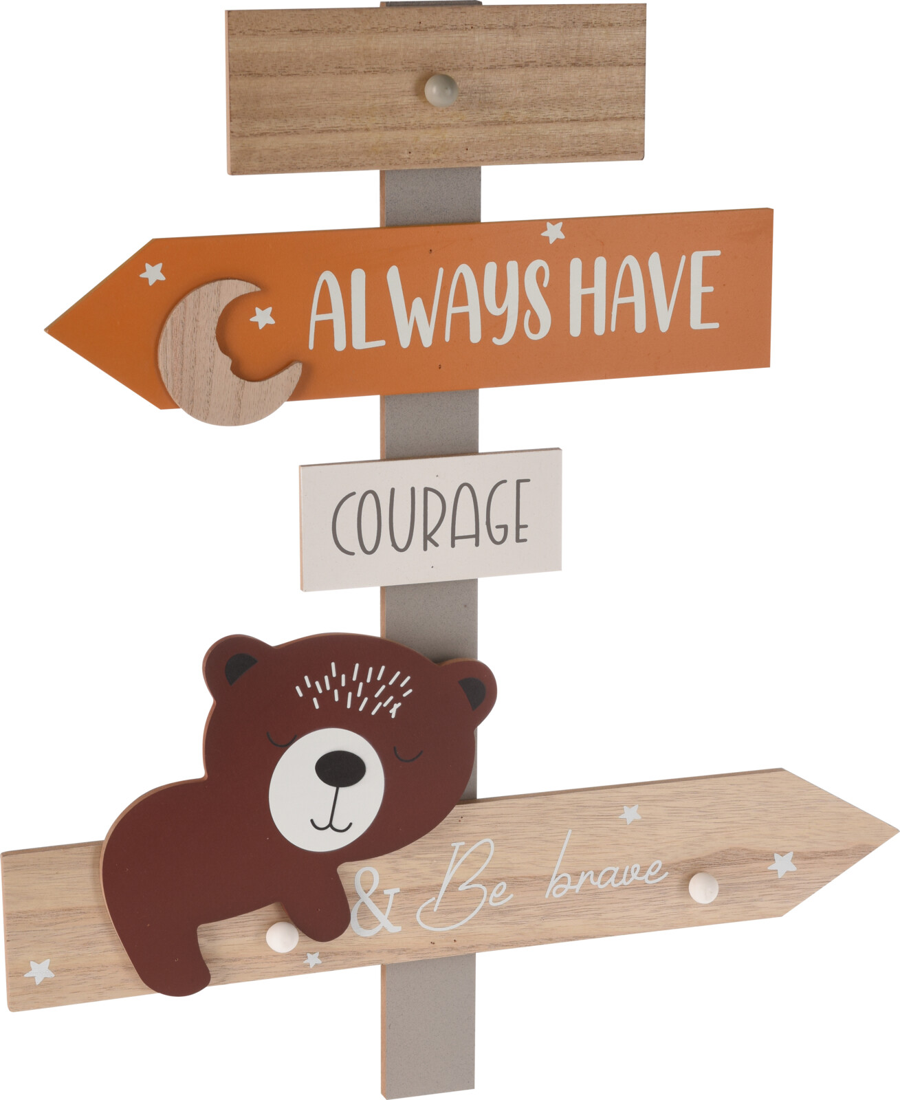 H&L Dřevěný dětský věšák MEDVĚD, 52x44cm