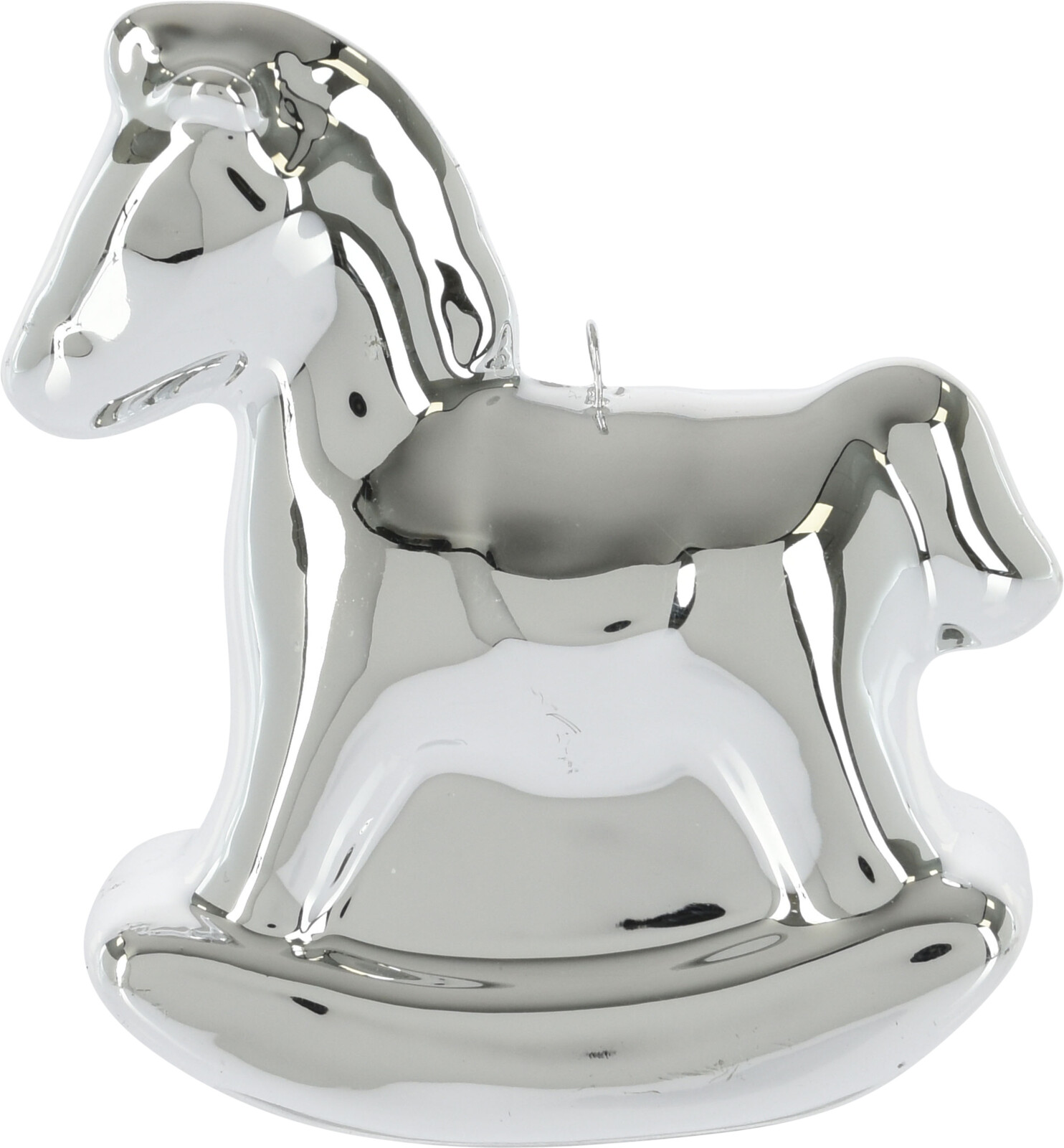 H&L Houpací koník 6cm, stříbrný, dekorace