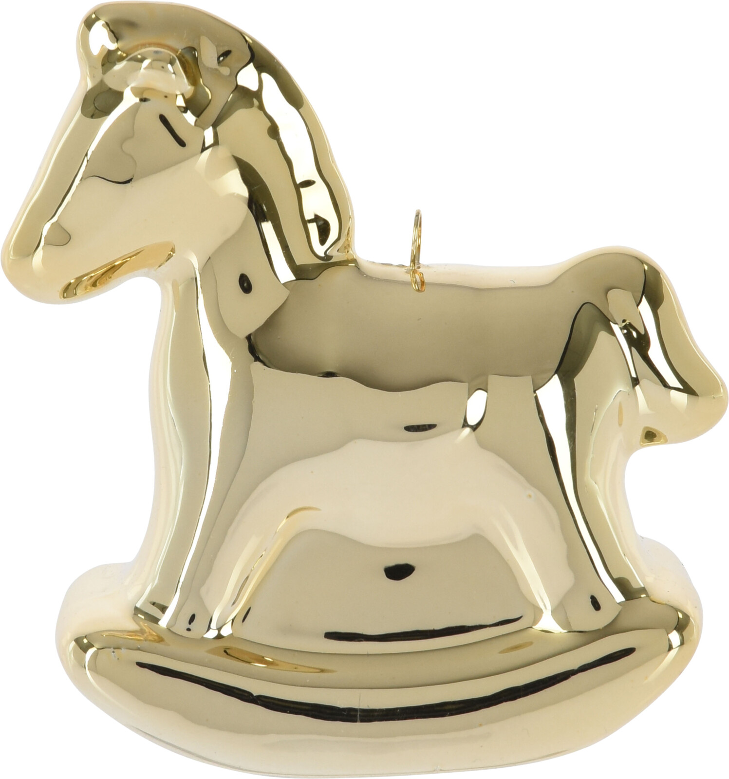 H&L Houpací koník 6cm, zlatý, dekorace