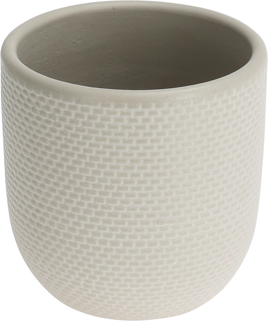 H&L Květináč Weave L (17,5x17,5x17 cm)  – smetanová, s matnou texturou