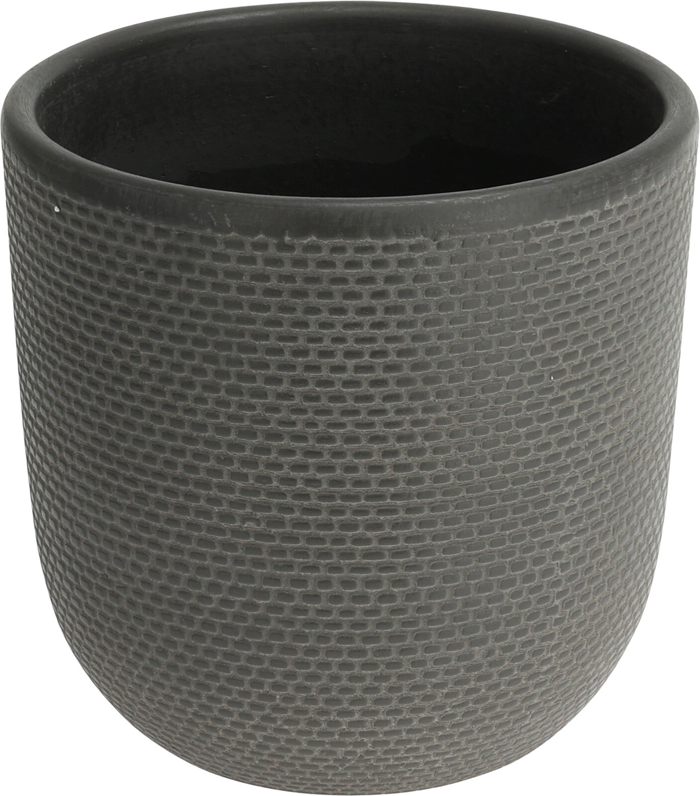 H&L Květináč Weave S (11,5x11,5x11,5 cm)  – tmavěšedá, s matnou texturou