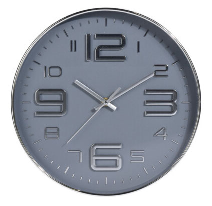 H&L Nástěnné hodiny Classic 31cm, šedá