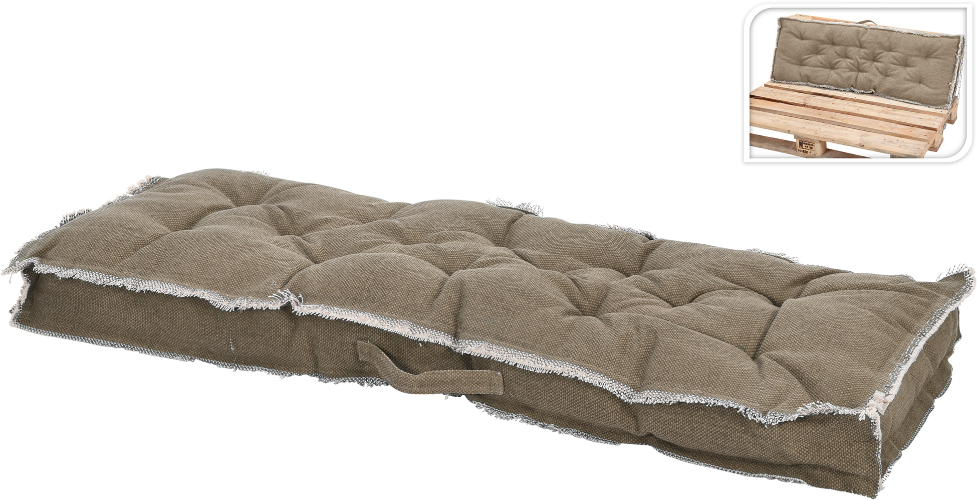 H&L Opěrka/sedák na paletový nábytek, 120x40x8cm, béžová