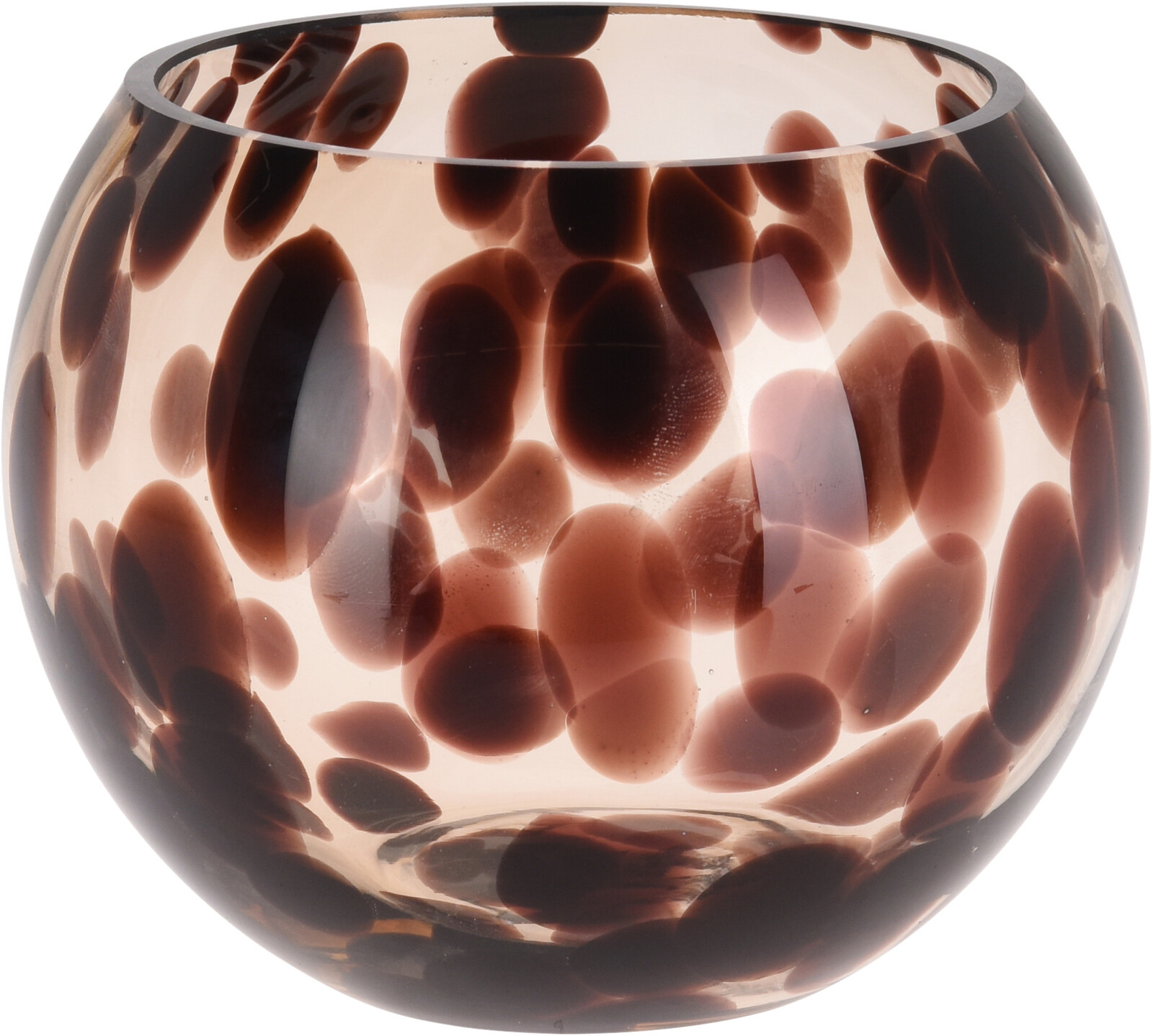 H&L Svícen z barevného skla 13x10cm, hnědá