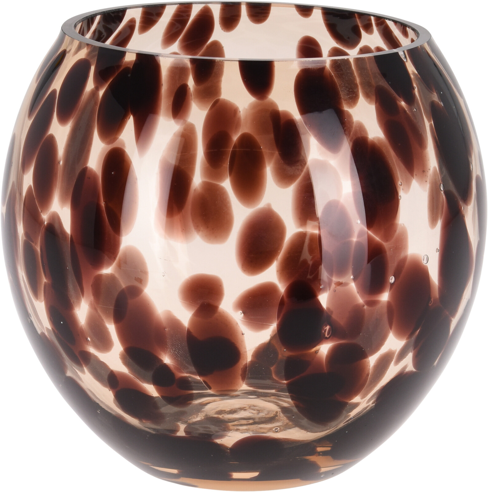 H&L Svícen z barevného skla 15x13cm, hnědá