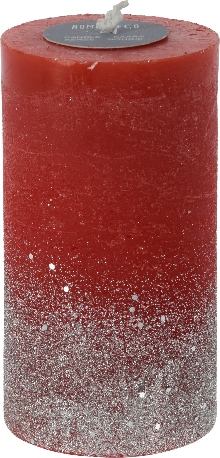 H&L Svíčka s třpytem 13cm, červeno-zlatá