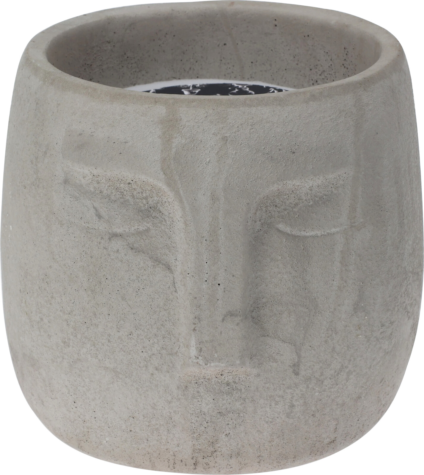 H&L Svíčka v cementovém květináči Face, šedá
