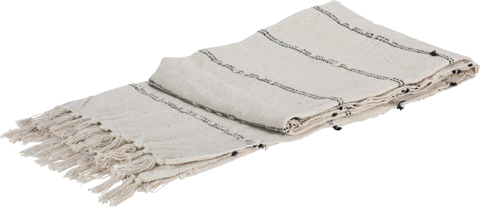 H&L Tkaný pléd/přehoz, 130x170cm, béžová