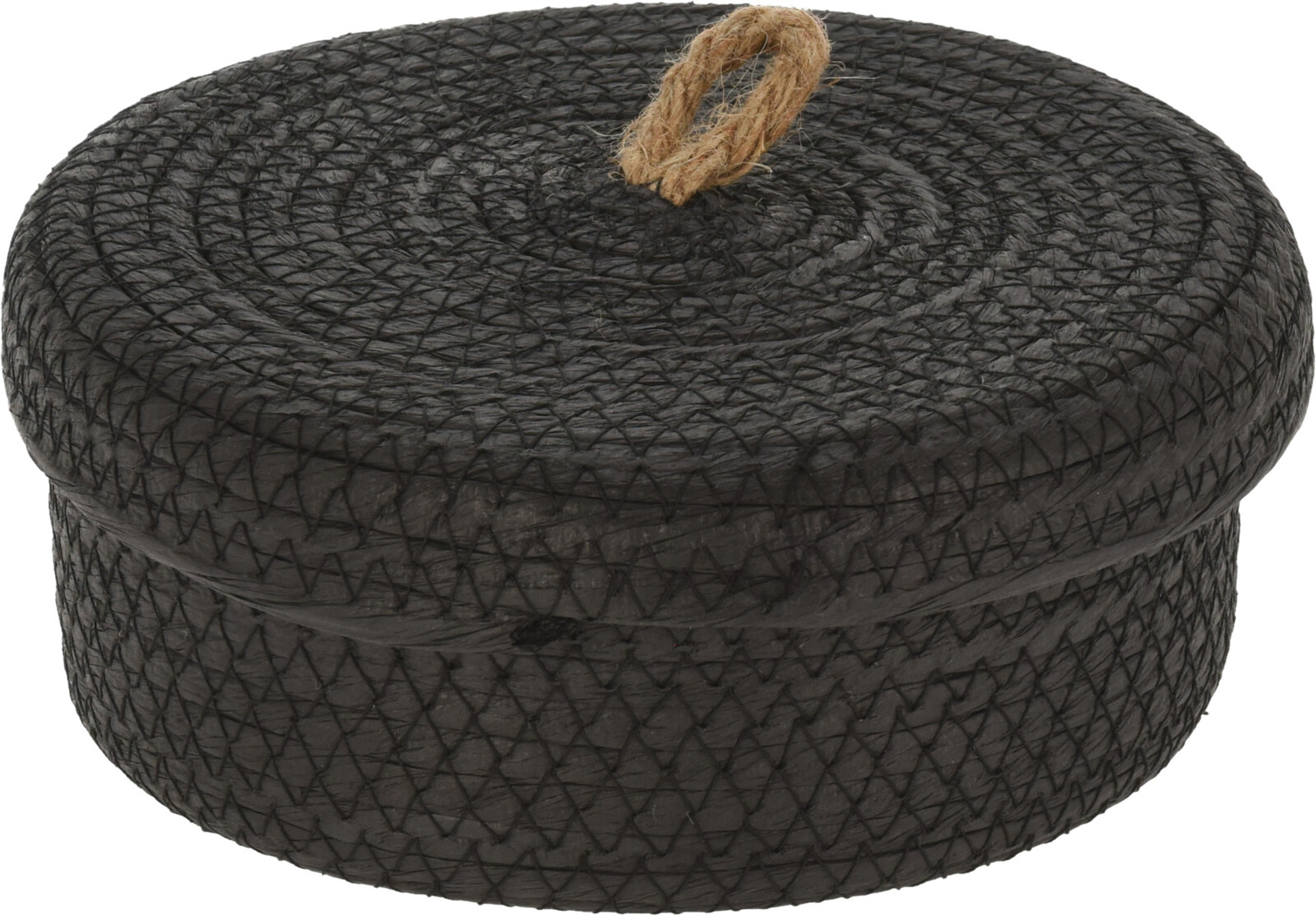 H&L Úložný košík BlackTwist L (26×10 cm) – černý, s víkem