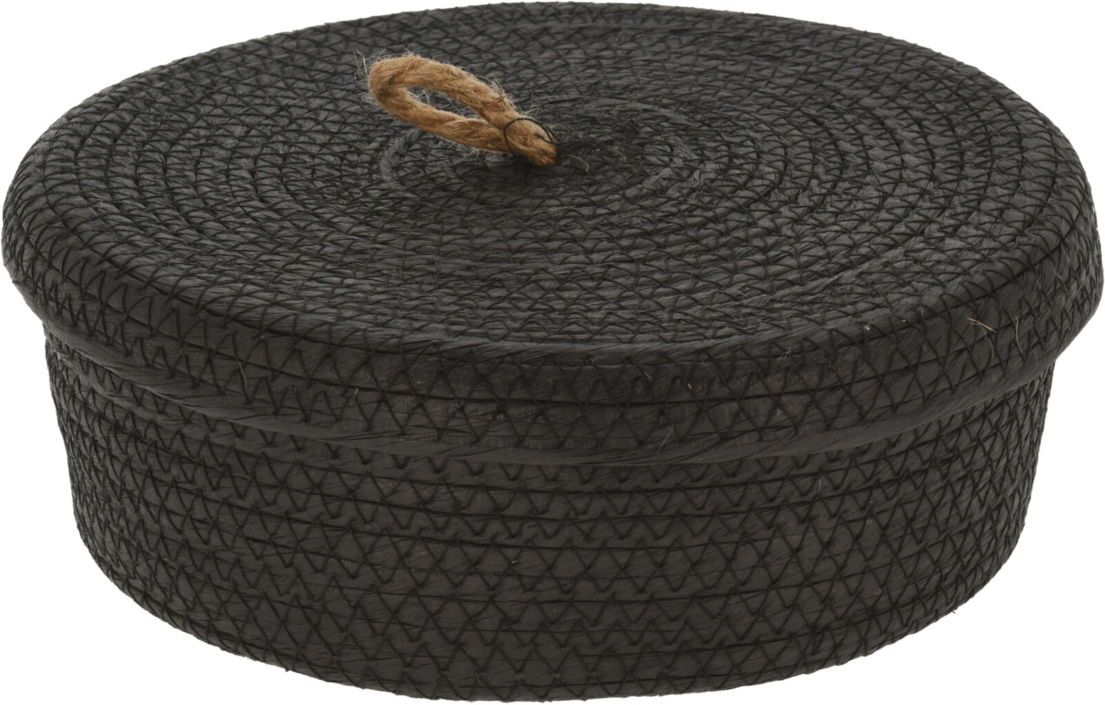 H&L Úložný košík BlackTwist M (21×8,5 cm) – černý s víkem