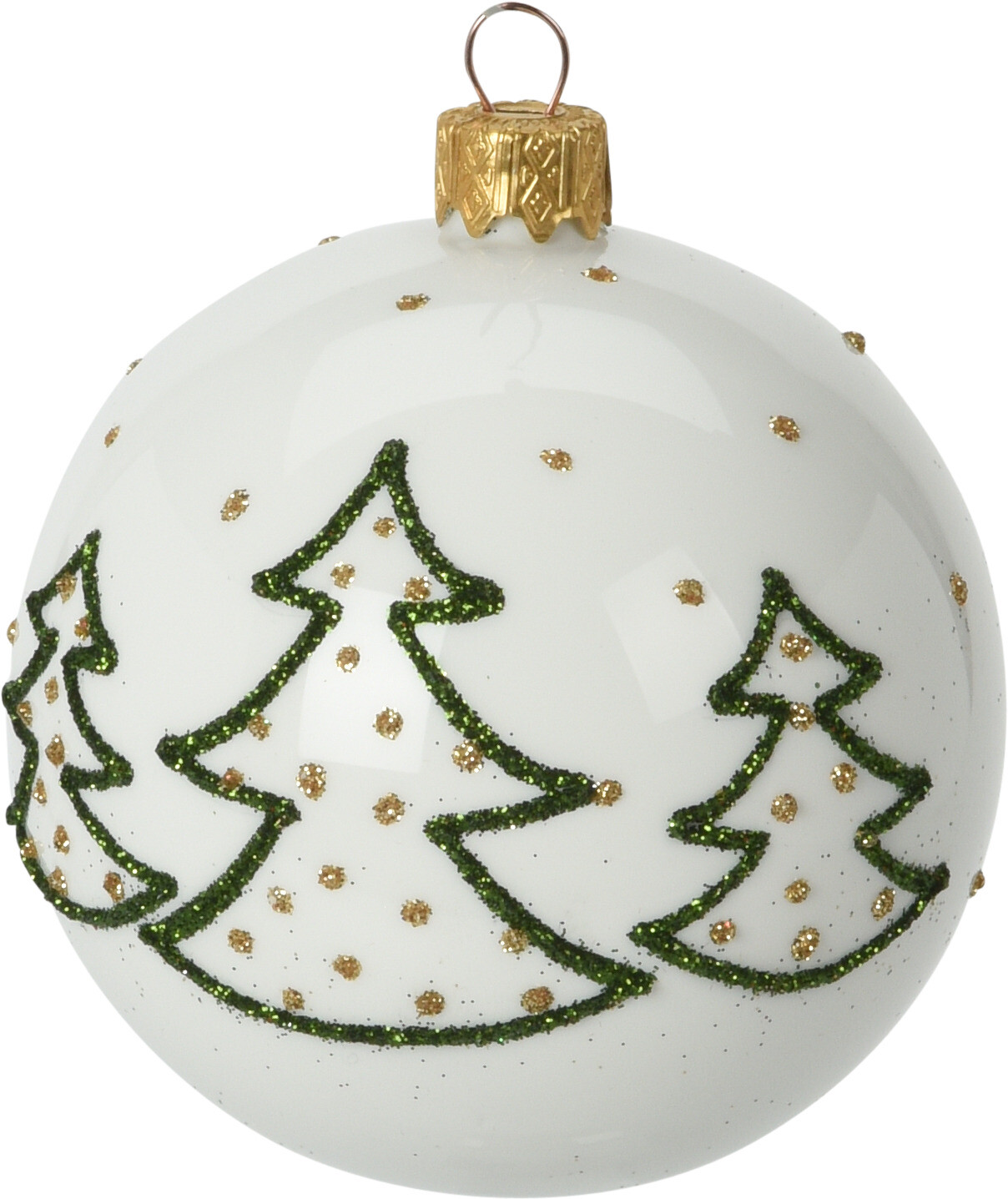 H&L Vánoční ozdoba koule ø 8cm, obrys stromu se zlatou