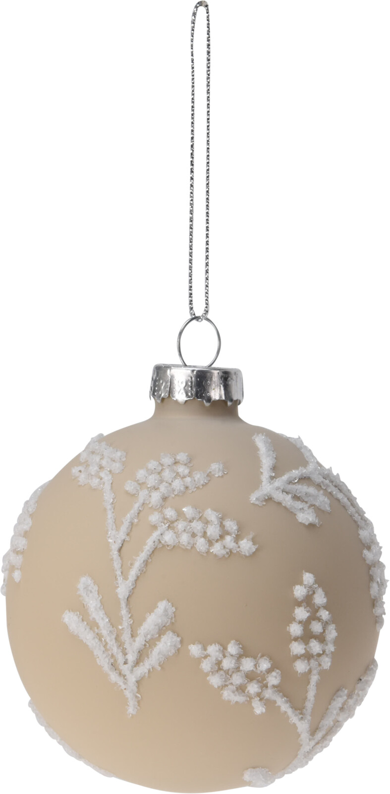H&L Vánoční skleněná baňka 8cm, matná krémová