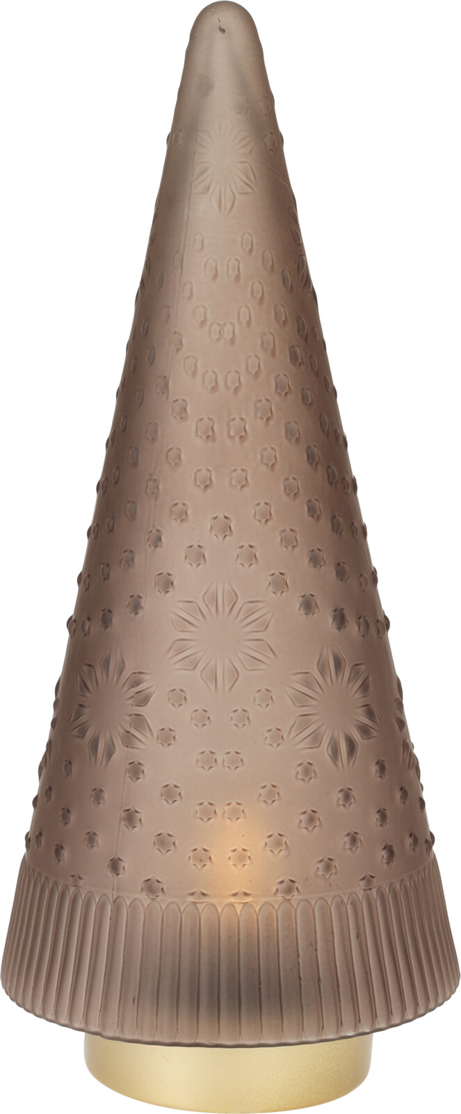 H&L Vánoční stromek skleněný s LED diodami, 37cm, hnědá