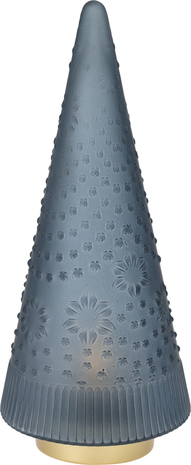 H&L Vánoční stromek skleněný s LED diodami, 37cm, modrá