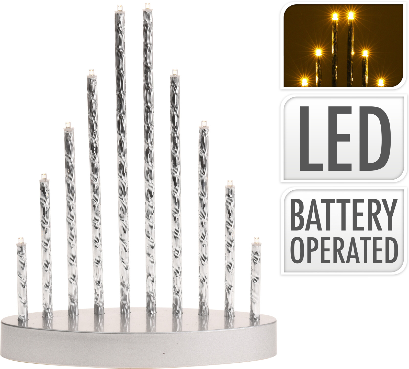 H&L Vánoční svícen 10 světel, (20x24x4,5cm)