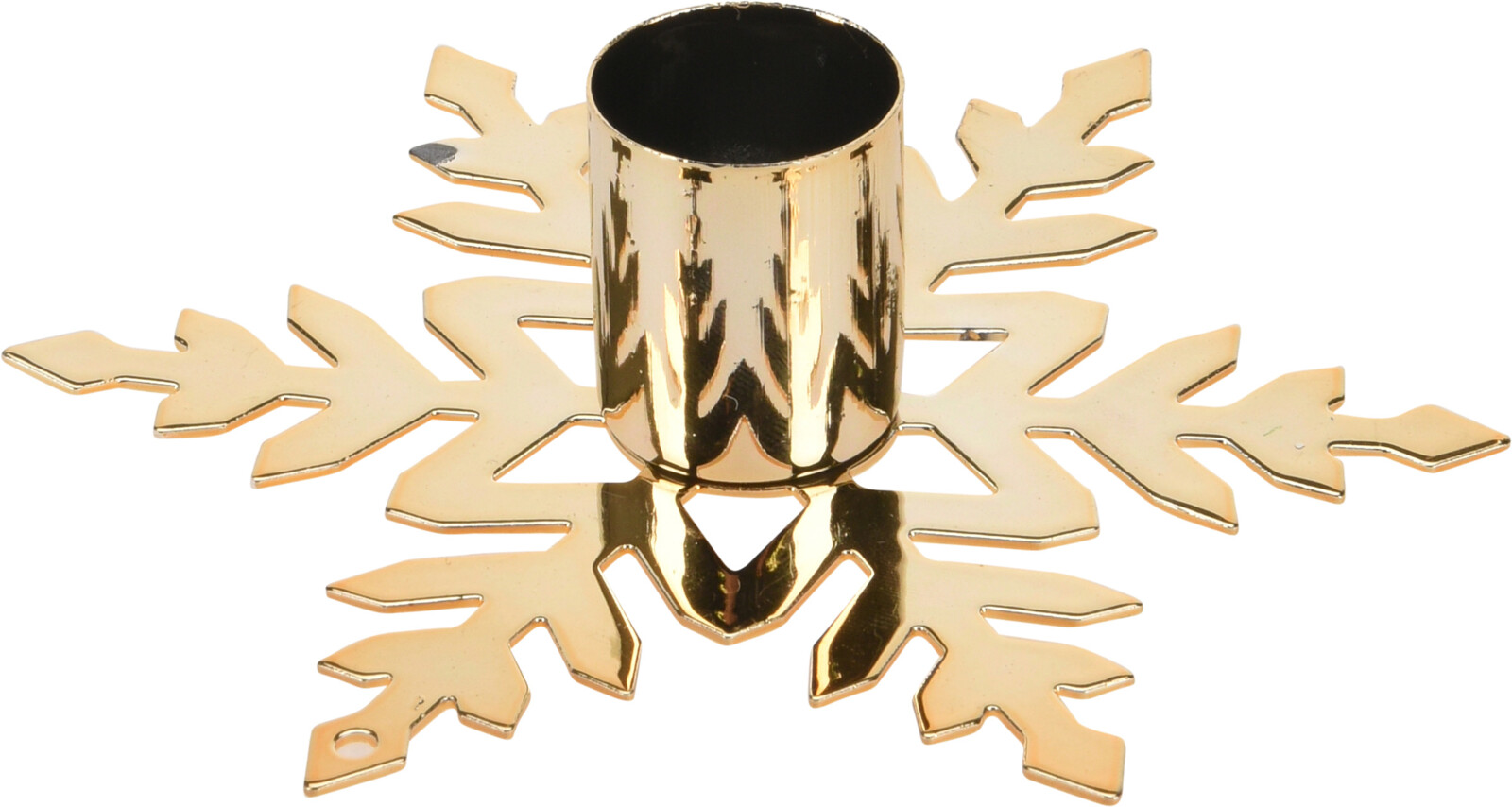 H&L Vánoční svícen Vločka 11.5x11.5x2.9cm, zlatá