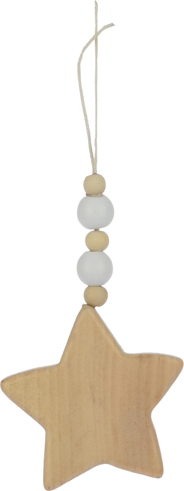 H&L Závěsná dekorace HVĚZDA, set 2 ks, bílá/přírodní
