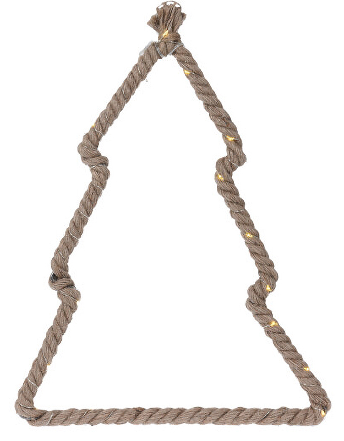 H&L Závěsná dekorace JUTE LED, 25cm, stromek