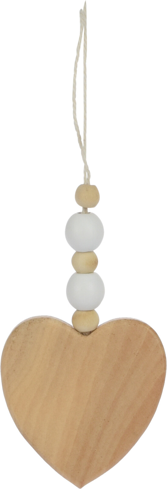 H&L Závěsná dekorace SRDCE, set 2 ks, bílá/přírodní