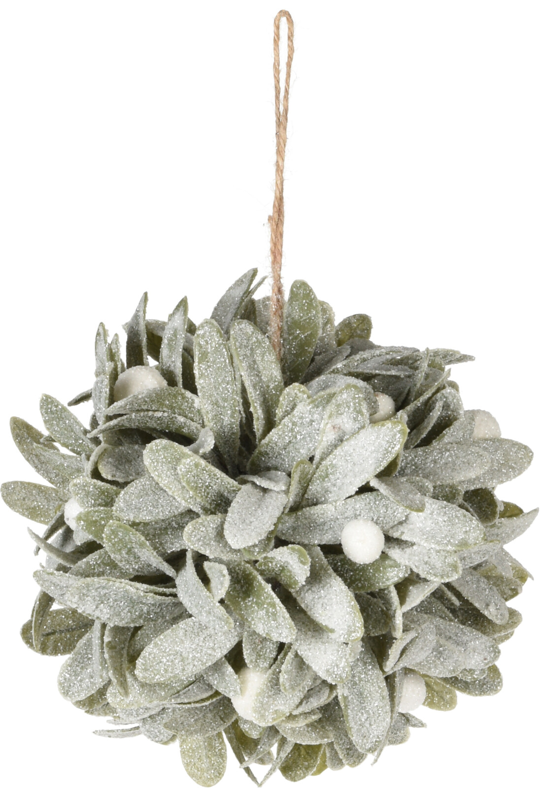 H&L Závěsná dekorační koule Leaf 11cm, bílé bobule