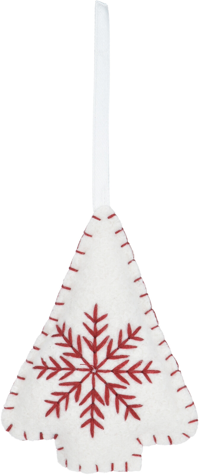 H&L Závěsná vánoční dekorace Strom, 10cm, bílá