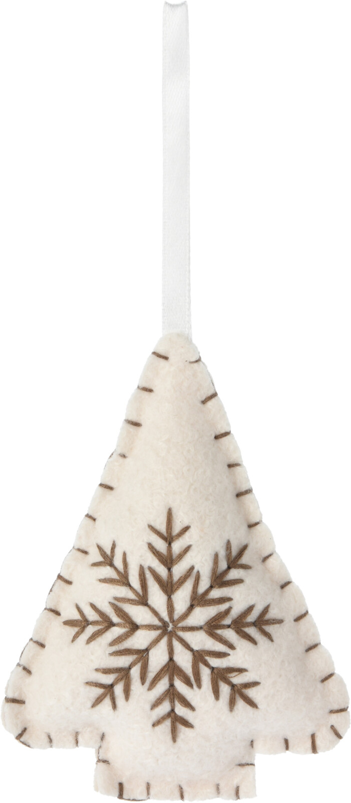 H&L Závěsná vánoční dekorace Strom, 10cm, smetanová