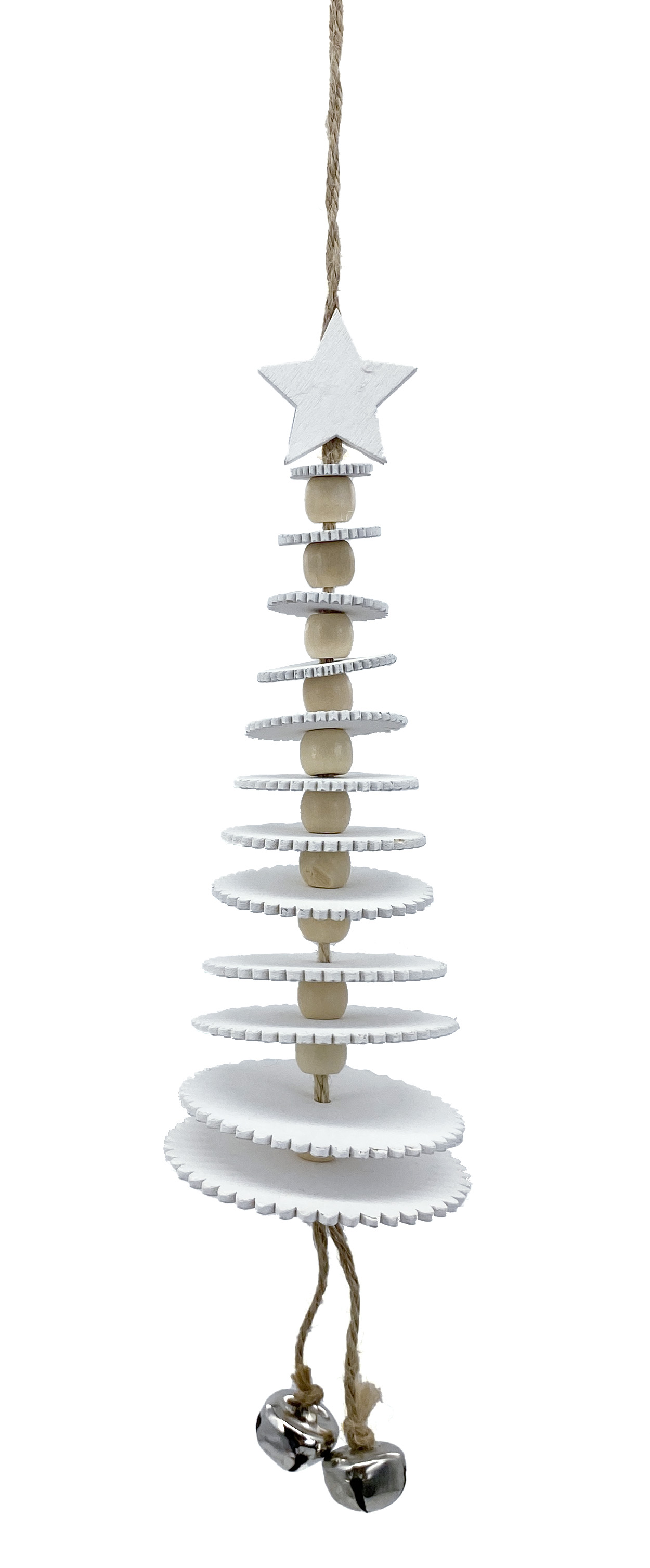 H&L Závěsný Vánoční stromek natural 30cm, kolečka