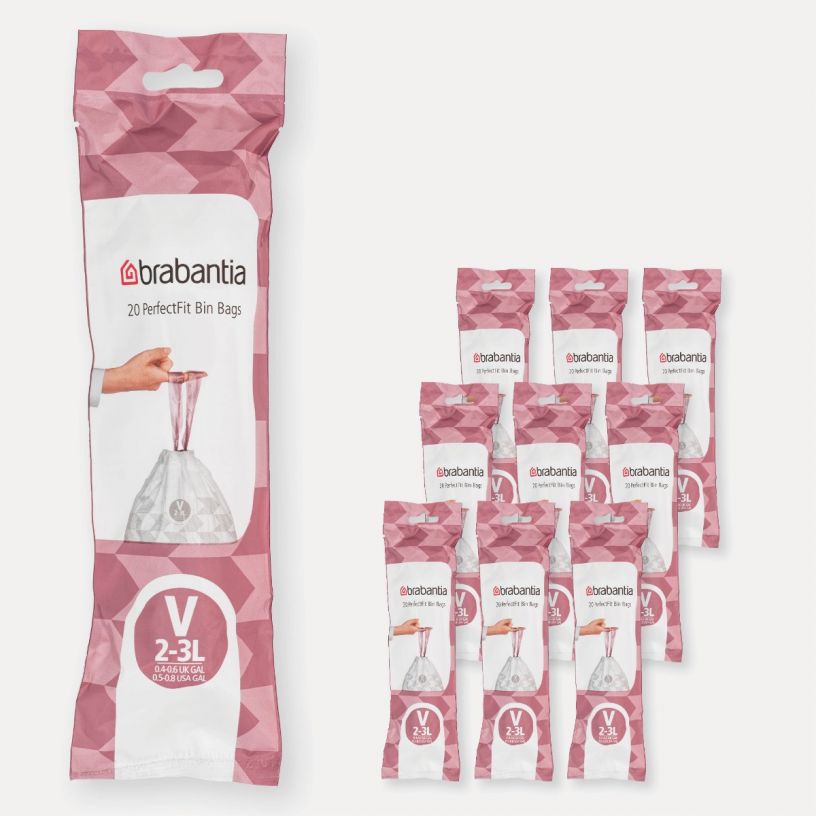 Brabantia PerfectFit sáčky 2-3L (V) do odpadkového koše - multipack 200 pytlů (10x20)
